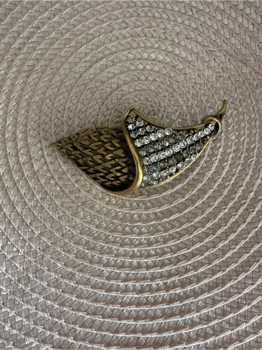 Gold-Tone Crystal Leaf Brooch for Women - Sparkling Accent